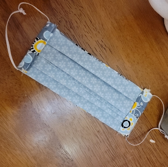 Gray and Yellow Floral Face Mask - Picture 4 of 4